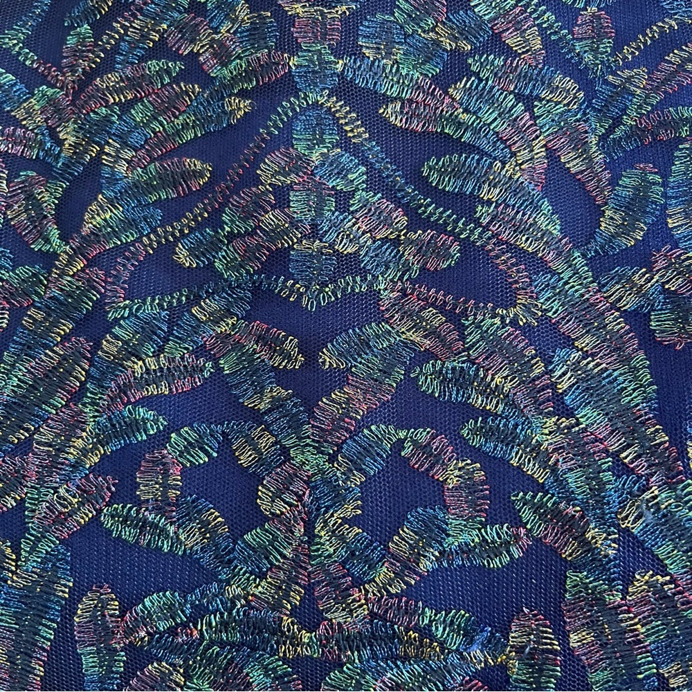JS Collections Retro Style Blue Dress, Size 10, Embroidered, Unique - Picture 2 of 9